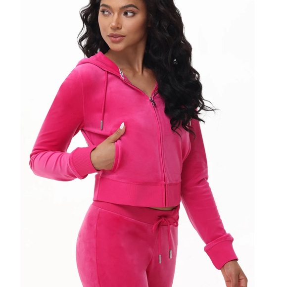 NWT ⚜️💖⚜️ JUICY COUTURE OG BIG BLING VELOUR ZIP-UP HOODIE PANTS SET - Picture 3 of 15